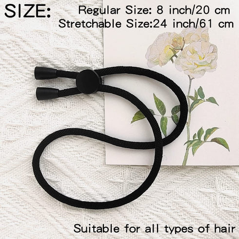 NEW 6PCS Adjustable Headband Hair Tie for Thick Heavy Natural Kinky & Curly Hair. Adjustable Sizing for the Afro Puff Ponytail, Hair Bun, High Puff and Updos (C-1 Count (Pack of 6))