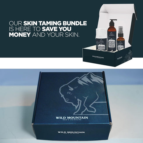 Mens Facial Care Kit - Complete Skin Care Set for Men - Serum, Cleanser & Moisturizer