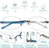 Rimless Multifocus Reading Glasses Women Progressive Multifocal No Line Bifocal Reader Blue Light Computer Eyeglasses