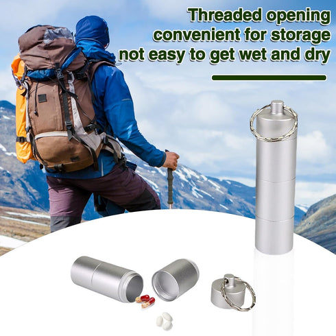 Shulemin Pill Organizer Travel Weekly Daily Large Pill Box with Sealing Rings, Portable Pill Case Keyring Design