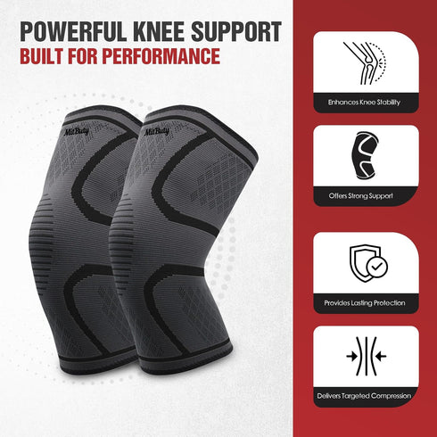 MitButy 2-Pack 1416") Compression Knee Brace for Women & Men, Knee Sleeve for Running, Basketball & Hiking, Compression