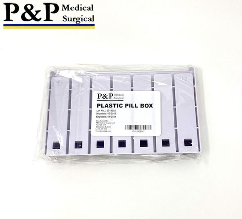 Weekly AM/PM Pill Box Organizer by P&P MEDICAL SURGICAL, Portable Travel Prescription & Medication Case (7-Day /