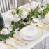 Goodluck 25 Pack Plastic Bowls with Gold Rim, 12oz Disposable Soup Bowls for Weddings, Parties, Dinners, Catering