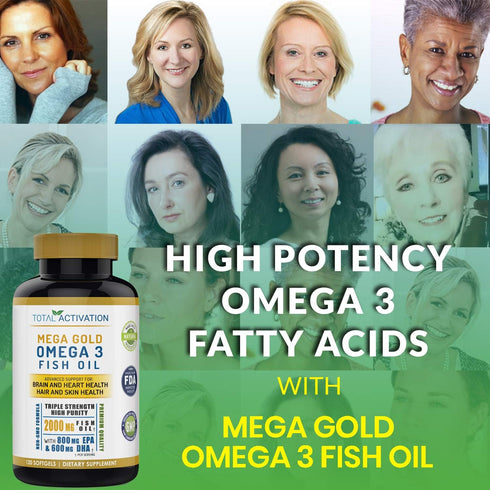 Omega 3 Burpless Max Strength Fish Oil Supplement, 2000 mg with Vitamin E, 120 Small Liquid Softgels