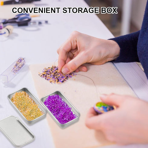 Empty Slide Top Tin Containers for Crafts, 6 Pack .25oz Storage Kit for Lip Balm