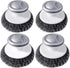 Heavy Duty Stainless Steel Wool Scrubber with Handle, Steel Brush for Cleaning Pots, Pans, Grills, Sink (4 Pack)