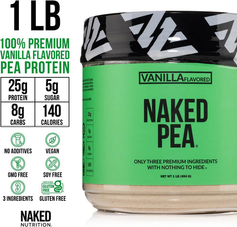 Vanilla Pea Protein Isolate, 1LB from North American Farms, Only 3 Ingredients, Vegan, Gluten-Free
