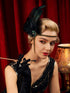 SWEETV 1920s Headpiece Flapper Headband, Rhinestone Pearl Feather Hair Band Great Gatsby Accessories for Women