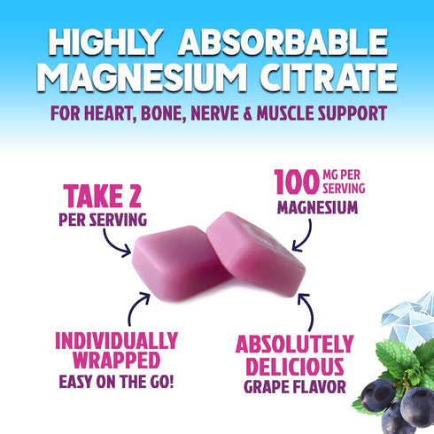 Gummies Gummy 60 Gummies Magnesium Citrate Chews Supplement - High Absorption Magnesium Supplement - Vegan Mag Citrate