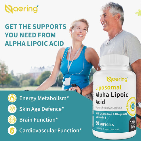 Liposomal Alpha Lipoic Acid 1400mg Softgels, ALA Supplement with 1000mg L-Carnitine, 100mg Ubiquinol & 10mg Vitamin E