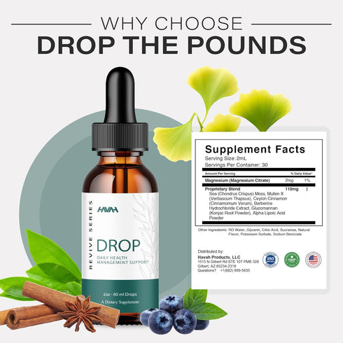 Havah (2oz 60ml) Drop The Pounds Liquid Supplement DropThePounds Advanced Liquid Formula, Drop The Pounds Maximum