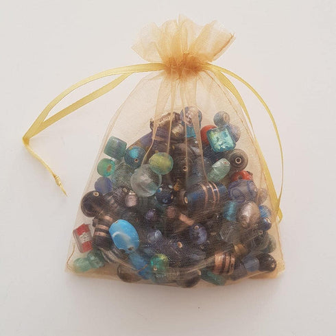 100 Count Gift Organza Bags Gold Drawstring 5x7 Inch for Baby Shower, Christmas, Birthday Party Favors