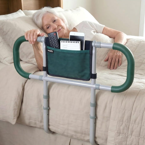 TerseFit 350lbs Extended Bed Cane for Seniors Bed Assist Rails; Safety Bed Rails for Elderly Adults; Bedside Stand