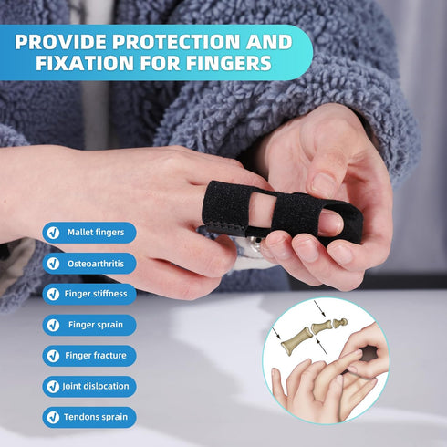 Finger Splint, Trigger Finger Braces for Arthritis Pain and Support - Universal Finger Straightener - 2PCS