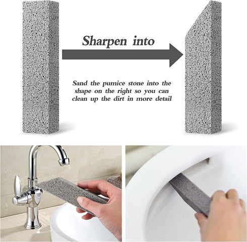 12-Pack Pumice Stone Stick for Toilet Cleaning, Powerfully Cleans Hard Water Rings, Stains, Suitable for Toilet, Sink