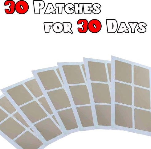 Energy Patches (30 Pack) | Plant-Based, Water-Resistant | Natural Ingredients for Focus, Mood & Energy | Vitamin B12, Green Tea, Ginseng | Daily Wellness for Men & Women