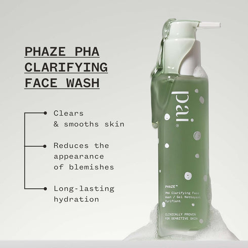 PAI SKINCARE London | PHAZE PHA Clarifying Face Wash, Blemish & Blackhead Control, Sulphate Free, Clinically Proven for Sensitive Skin, 28ml Travel