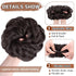 MORICA Messy Hair Bun Scrunchies Extension, Curly Wavy Synthetic Chignon Hairpieces for Women (4# Darkest Brown)