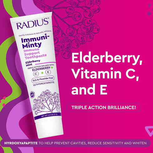 ImmuniMinty Immune 2.5 Oz Pack 1 Radius Support Toothpaste - Elderberry Mint