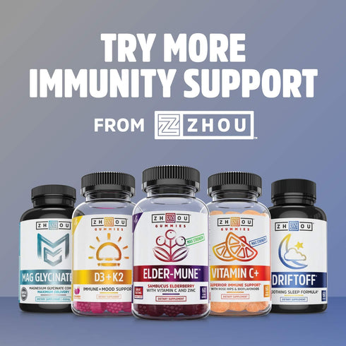 Zhou Nutrition Zinc Defender Capsules - Immune Support with Zinc Monomethionine, Gluten Free, 60 Capsules