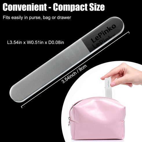 Nano Glass Nail Shiner Kit, Multi-Purpose Nail Buffer Set for Shaping and Polishing Natural Nails, 2 Pack