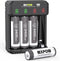 Rechargeable AA Lithium Batteries, 1.5V 3400mWh, 4 Count with Smart Charger, 1500 Cycle