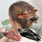 RC ROCHE ORNAMENT 2 Pcs Women's French Concord Curved Hair Clip, No Slip Strong Grip, Medium Black & Brown