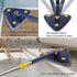 360 Degree Rotatable Adjustable Cleaning Mop, 52.1'' Telescopic Triangular Mop with 4 Replacement Microfiber Pads (Blue)