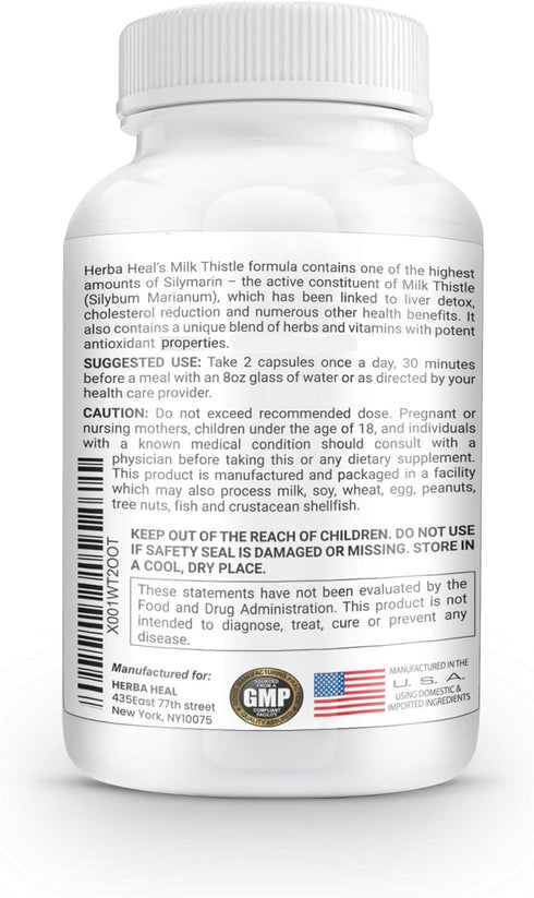 Liver Cleanse Detox Milk Thistle Supplement 1000mg, High Potency with 22 Ingredients - Natural Detoxifier & Regenerator