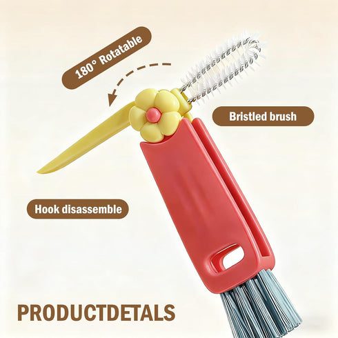 Onionfier 3-in-1 (3pcs Cup Lid Cleaning Brush, Multifunctional Water Bottle Brush Cleaner, Cup Lid Cleaning Tools