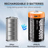 RRUHHK (8800mWh) 2 1 2 Packs Rechargeable D Batteries, New Upgrade High Capacity Lithium D Cell Battery Replacement