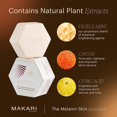 Makari Classic Caviar Enriched Treatment Soap, 7.0 oz, Moisturizing & Brightening Bar Soap for Face & Body
