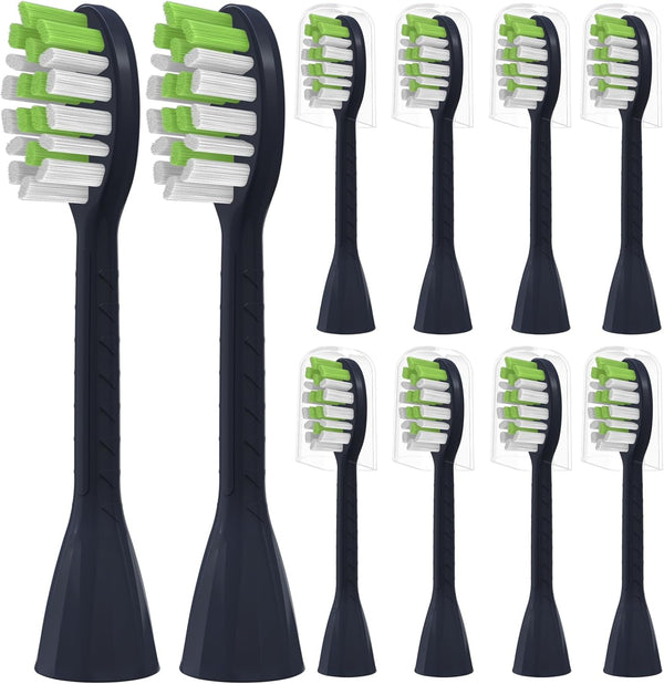 Toothbrush Replacement Heads for Philips One Series Sonicare - 10 Pack, Soft Bristles, Navy Blue