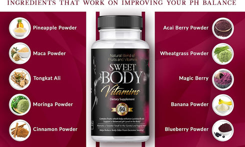 Xtra Body (1 30 SweetBody Vitamins - Eliminates Body Odor and Reduces Sweating by Promoting a Balanced pH Level in The