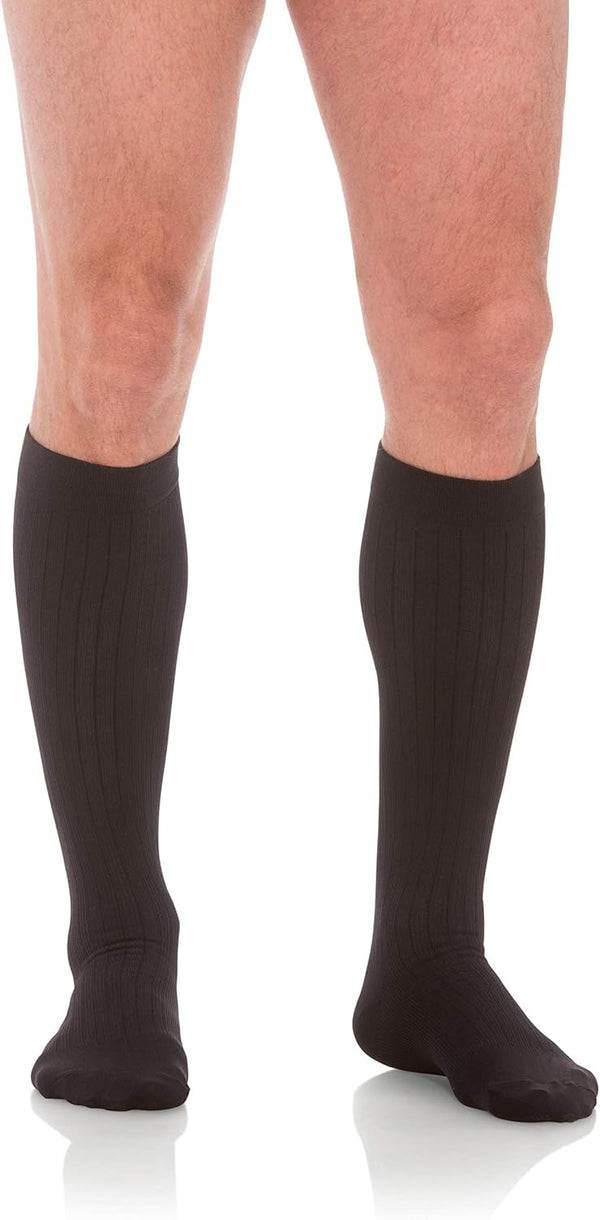 Jomi Compression Men Collection, 15-20mmHg Compression Socks Microfiber 102, Medium, Black