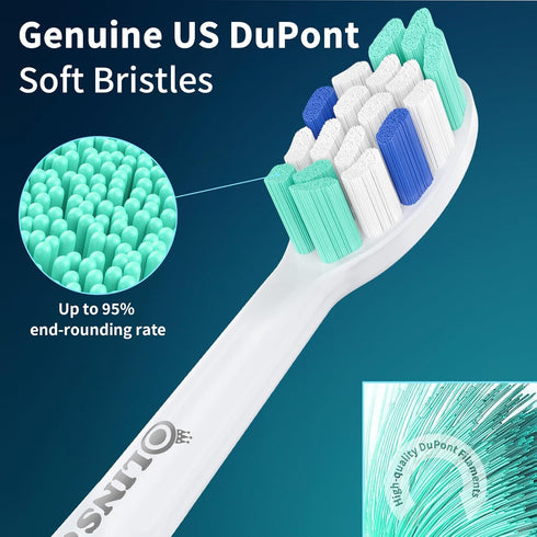 Replacement Heads for Philips Sonicare - Brush Head Compatible with Philips Sonicare Toothbrush Snap-on Handles, 8 Pack