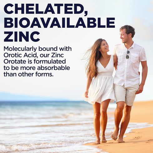 KAL Zinc Orotate 30mg | Sustained Release Chelated Zinc Tablets for Immune Support, 90 Tablets