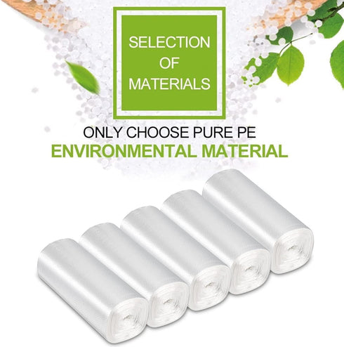 Tebery 300 Counts 4 Gallon Clear Small Garbage Bags, Wastebasket Bin Liners for Bathroom Bedroom Office