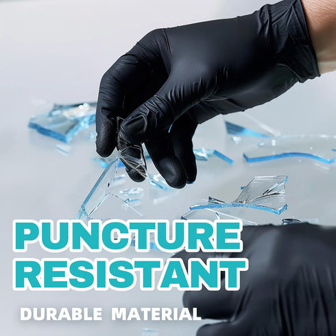 Black Nitrile Exam Gloves 4 mil Powder-Free Latex-Free Non-Sterile Food Safe Disposable Medical Gloves (100 Pcs)