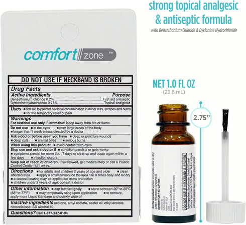 "Liquid Bandage for Skin - Topical Analgesic and Antiseptic, Protective Barrier for Small Cuts and Wounds, 1 Ounce"