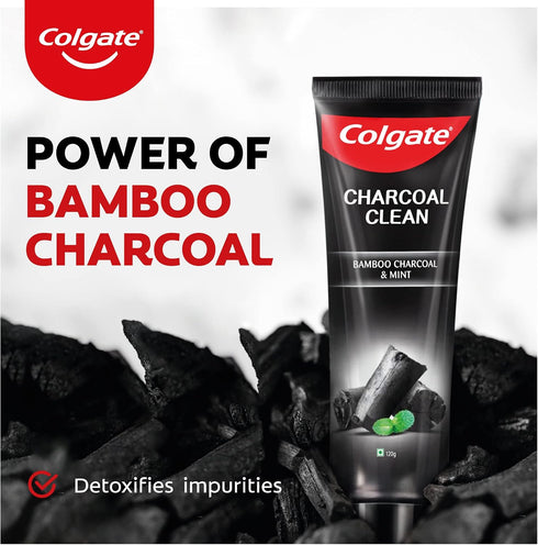 Pack 360g/12.6oz (120g/42oz x2) Colgate Charcoal Clean Black Gel Toothpaste, Combo of Deep Clean Tooth Paste