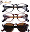 AQWANO 3-Pack Bifocal Reading Glasses, 1.0 Computer Blue Light Blocking, Stylish Round Ultra-Thin Frames for Men Women