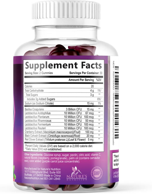 Gummies Gummy 60 Gummies Menopause Supplement - Complete Women's Probiotics Supplements - Advanced Menopause Relief