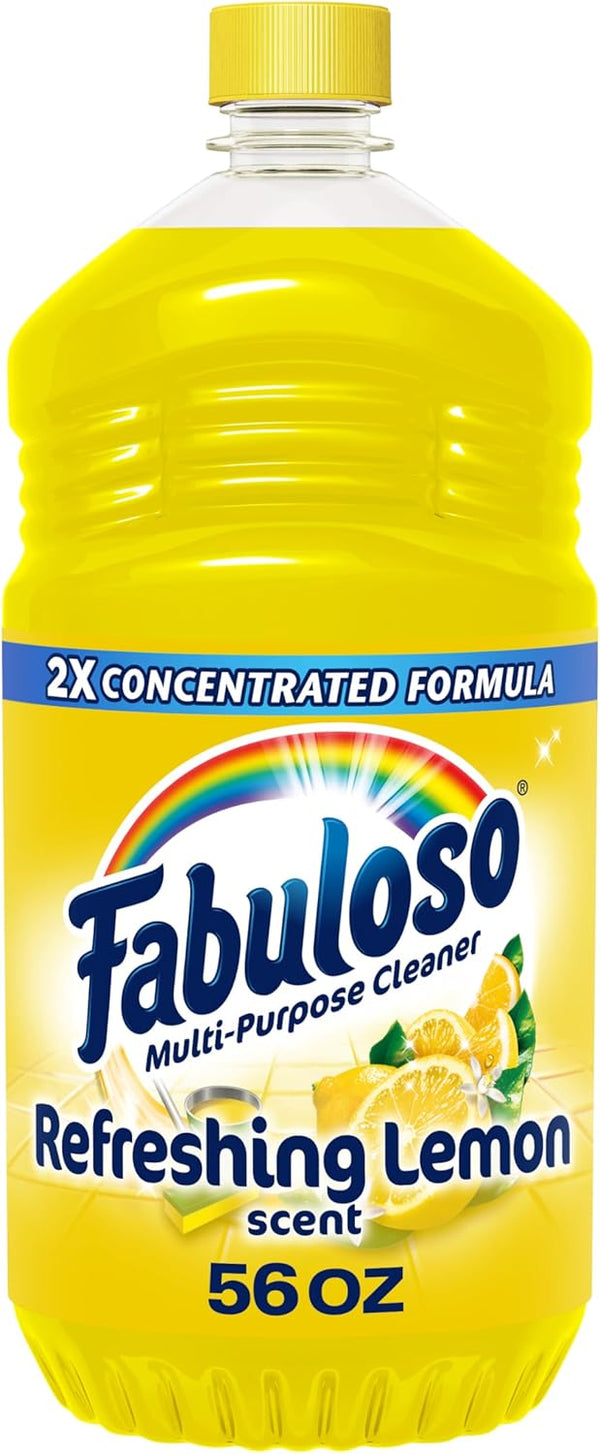 Fabuloso Multi-Purpose Cleaner, 2X Concentrated Formula, Refreshing Lemon Scent, 56 oz