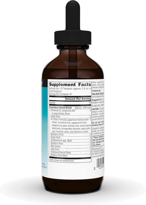 Immune 4 oz Source Naturals Wellness Herbal Kids Liquid Formula - for System Support - Fluid