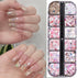 12 Grids Nail Art Glitter Sequins, Holographic Hexagon Chunky Nail Glitter for DIY Acrylic Nails Decoration