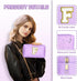 Personalized Birthday Gifts for Women, Preppy Patch Makeup Bag, Travel Organizer, Purple L