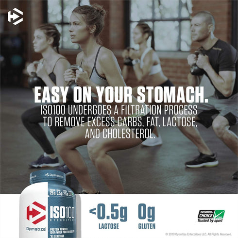 Dymatize ISO 100 Whey Protein Powder, Chocolate, 25g Hydrolyzed, 1.6 Pound