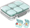 SOFISO 4/6 Grid Free Assembly Travel Pill Organizer, Portable Waterproof Case for Daily Medication Carry for Vitamins,