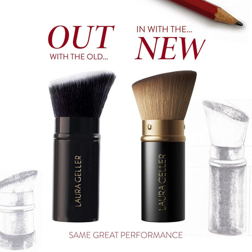 LAURA GELLER NEW YORK Retractable Black Kabuki Brush - Makeup Brush for Liquid, Cream and Powder Face